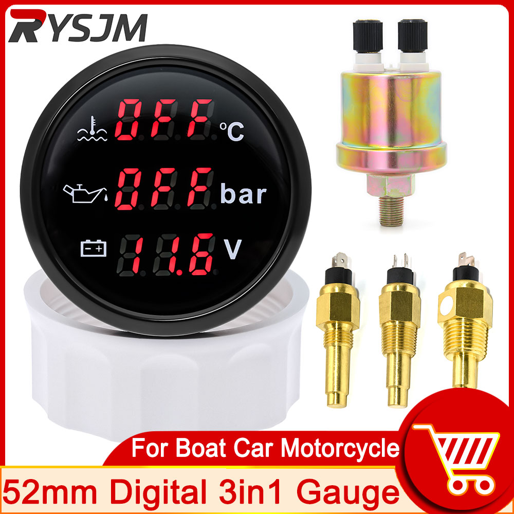 Water Alarm Sensor - 52mm Digital 3 In 1 Multi-Function