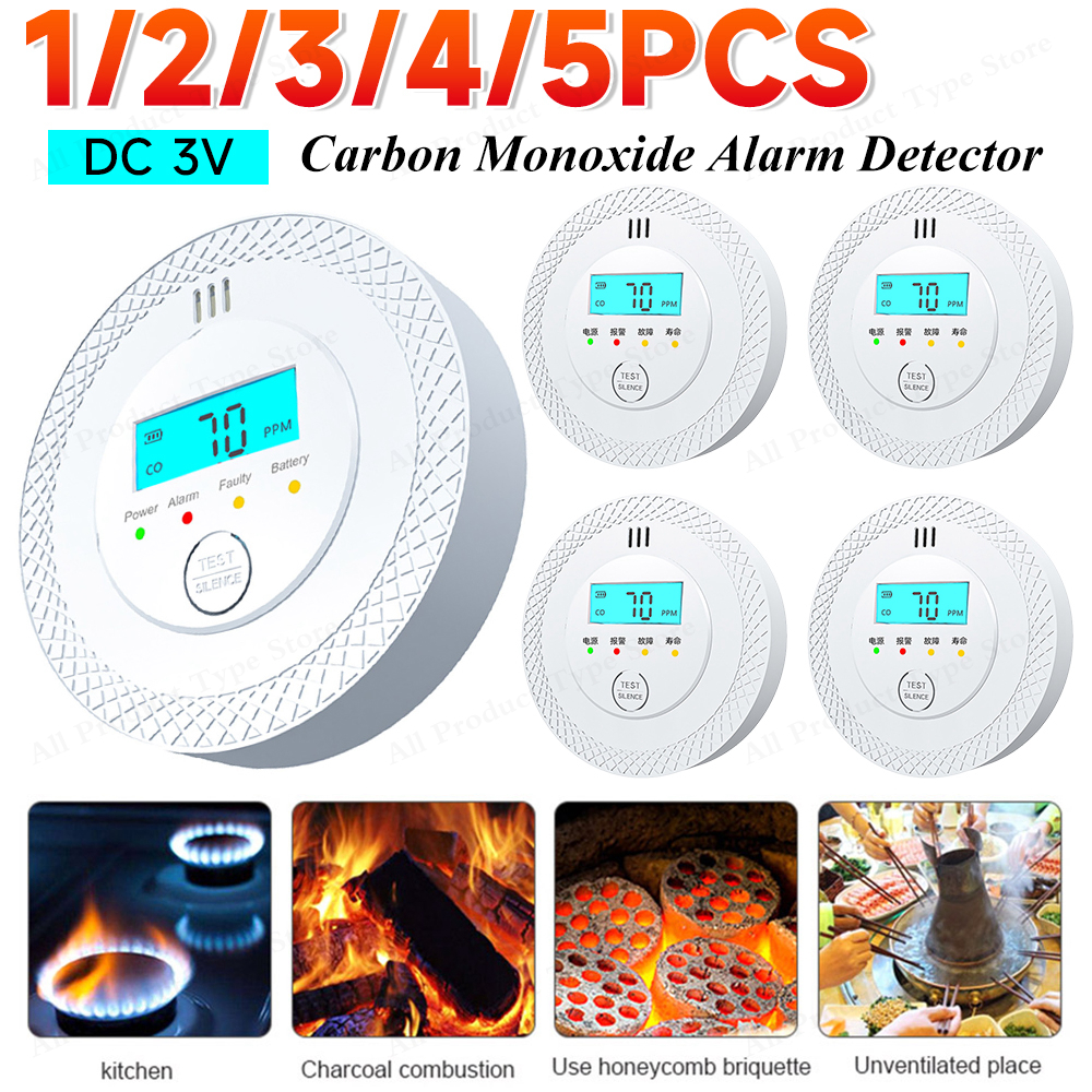 1-5PCS Carbon Monoxide Alarm D - огляд і ціна Smoke Detector Interconnected