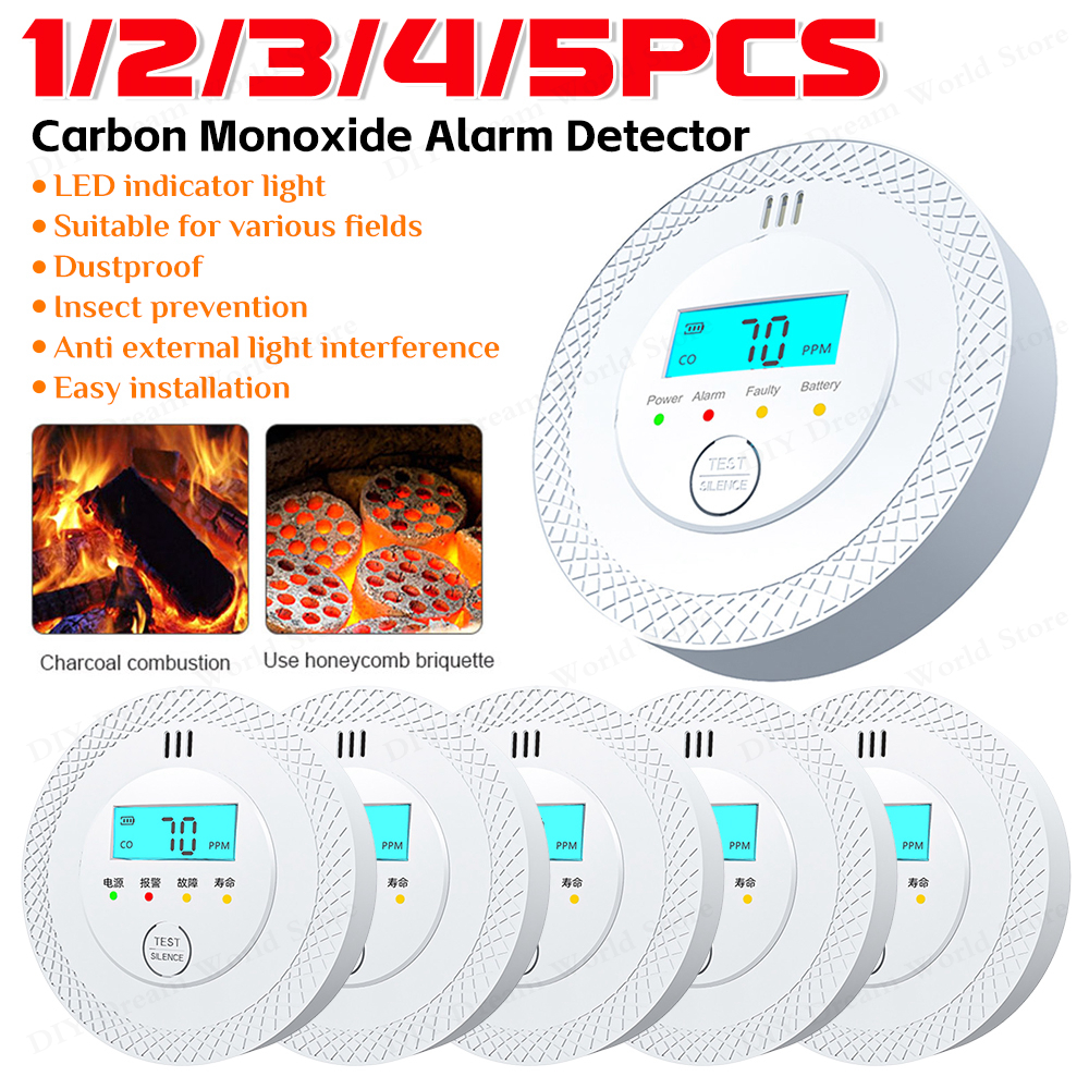 1-5PCS Carbon Monoxide Alarm D - огляд і ціна Smoke Detector Interconnected