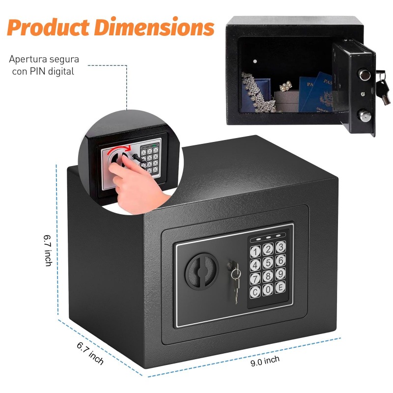 Digital Electronic Safe Box wi - огляд і ціна Lockbox Key Secure