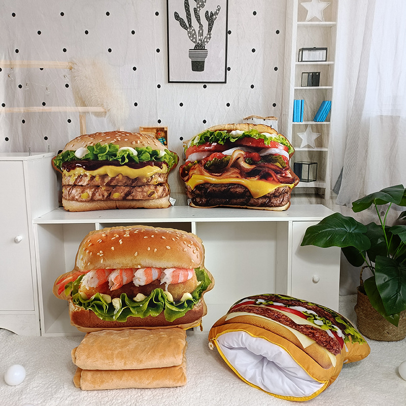 Lifelike Plush Hamburger Pillo - огляд і ціна Fire Blanket Kitchen
