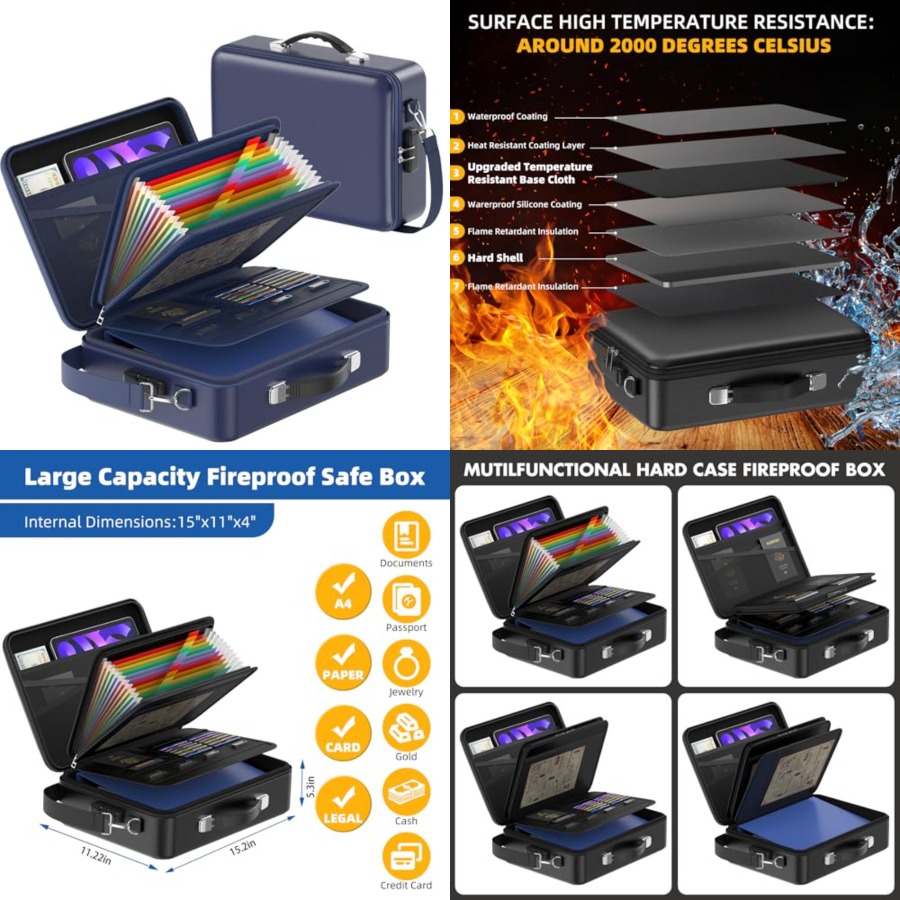 Fireproof Document Box with Lo - огляд і ціна Fire Safe Document