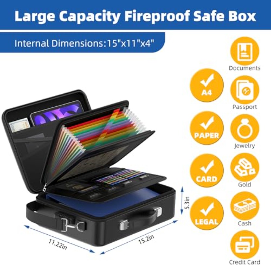Fireproof Document Box with Lo - огляд і ціна Fire Safe Document