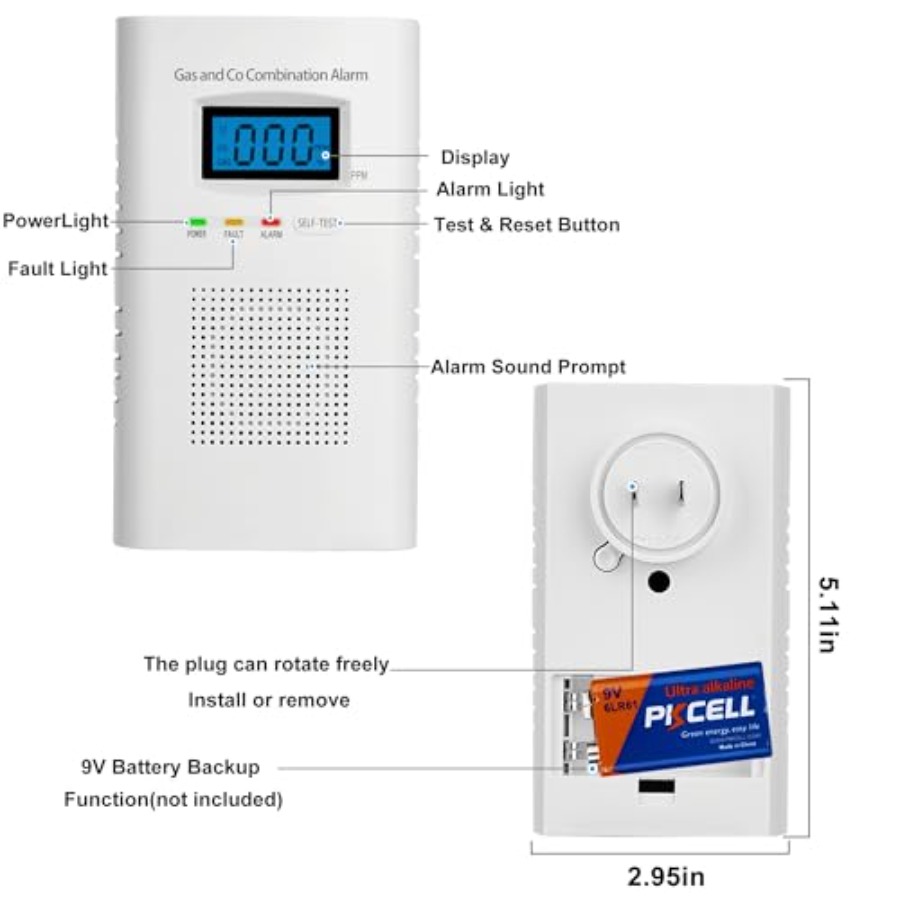 2 Pack Combination Gas and Car - огляд і ціна Co Detector Plug