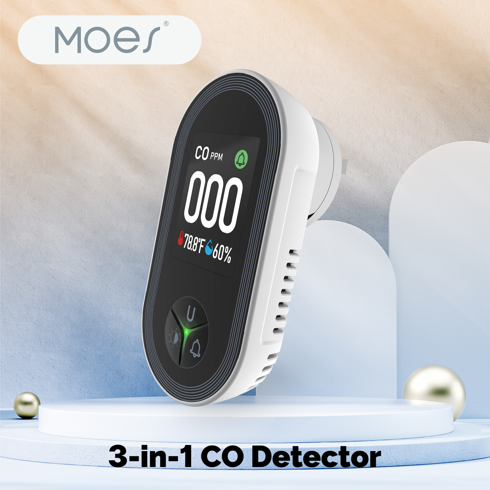 MOES 3-in-1 Plug-in CO Detecto - огляд і ціна Co Detector Plug