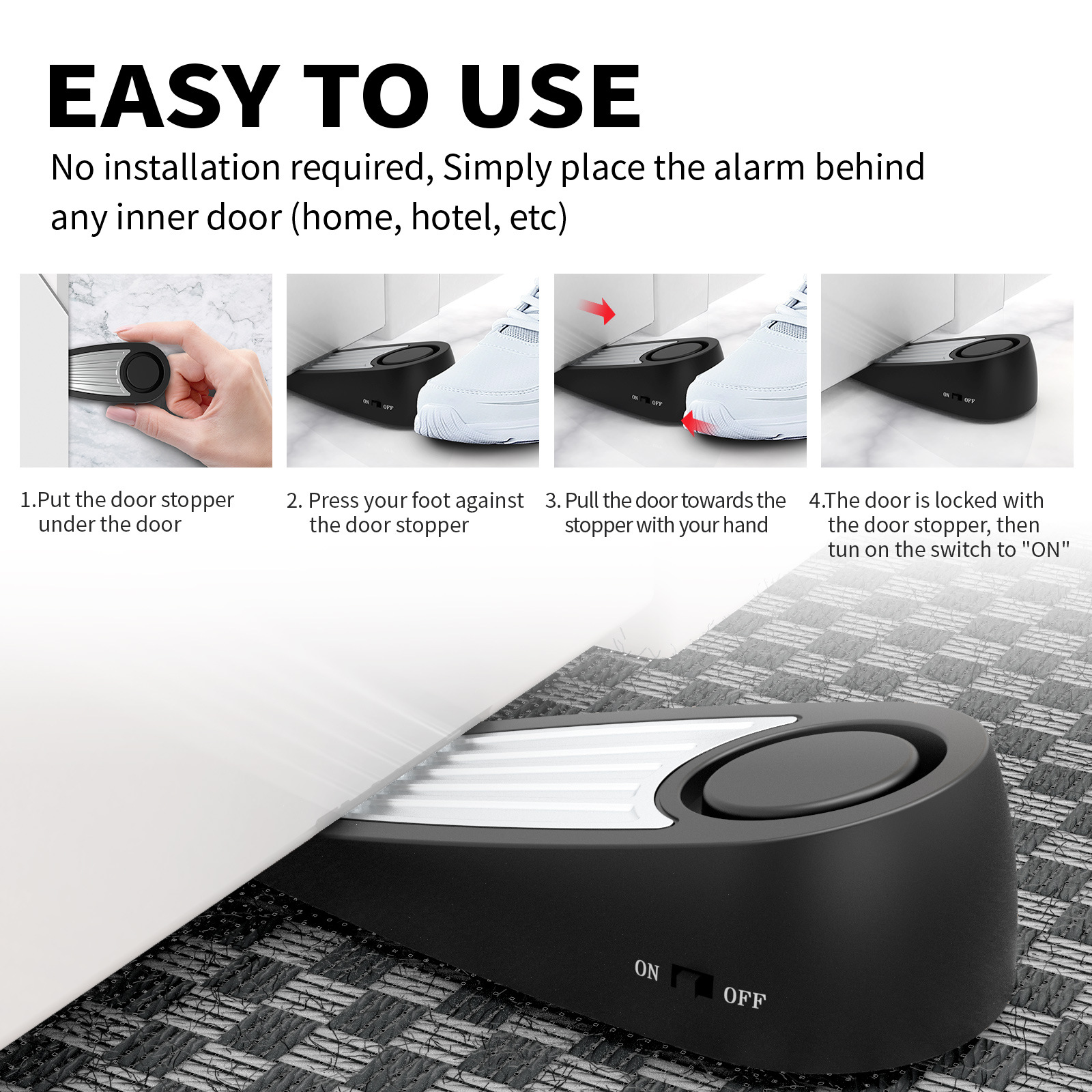 Wireless 130dB Door Stop Alarm - огляд і ціна Door Stop Alarm