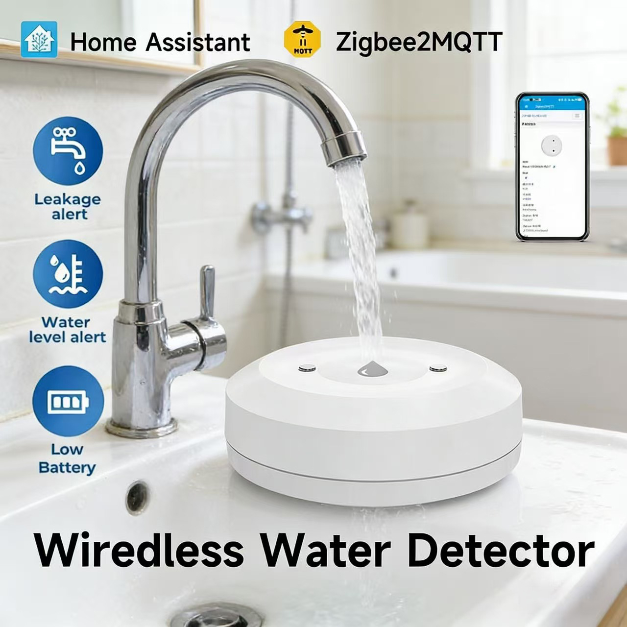 Smart ZigBee3.0 2MQTT Water Le - огляд і ціна Water Alarm Sensor