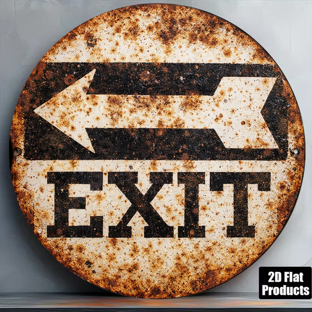 2D Metal Sign 8x8in/20x20cm Re - огляд і ціна Emergency Exit Sign