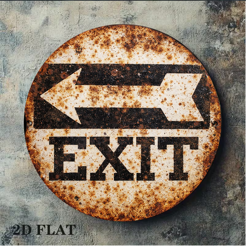 2D Metal Sign 8x8in/20x20cm Re - огляд і ціна Emergency Exit Sign