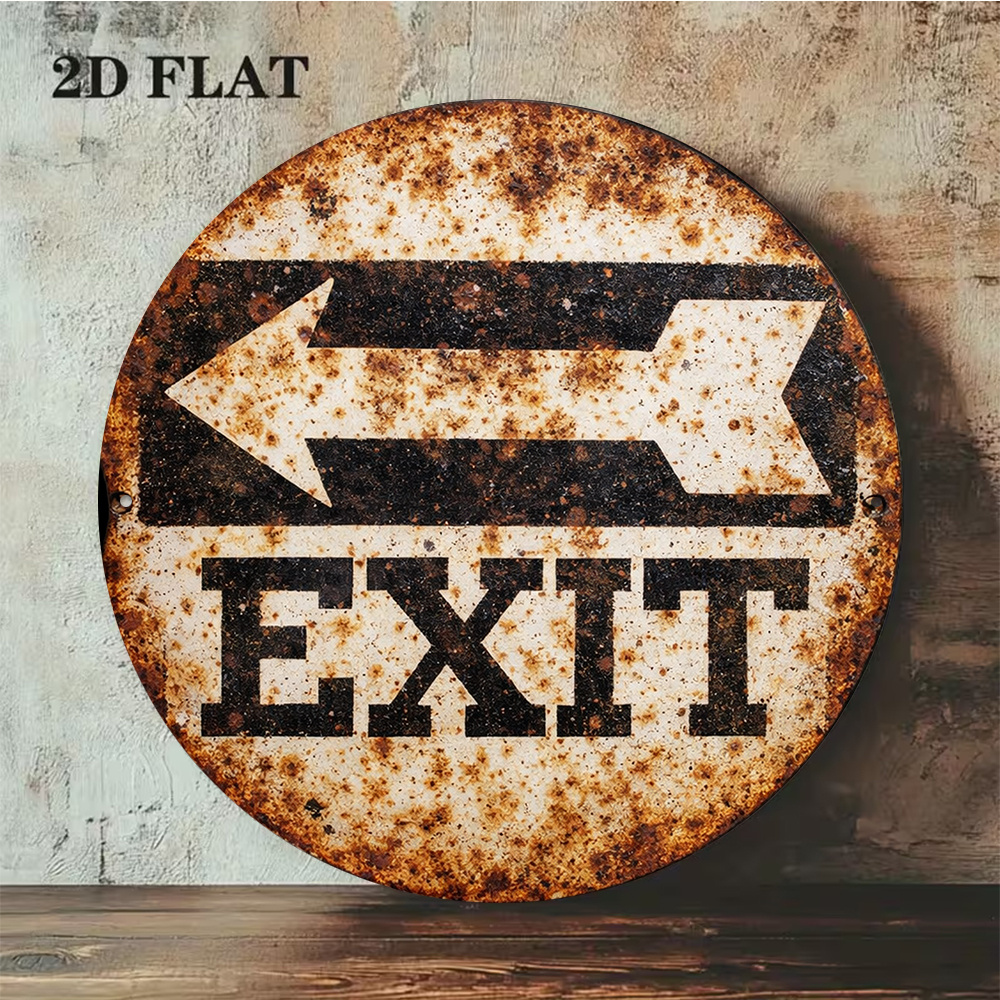 2D Metal Sign 8x8in/20x20cm Re - огляд і ціна Emergency Exit Sign