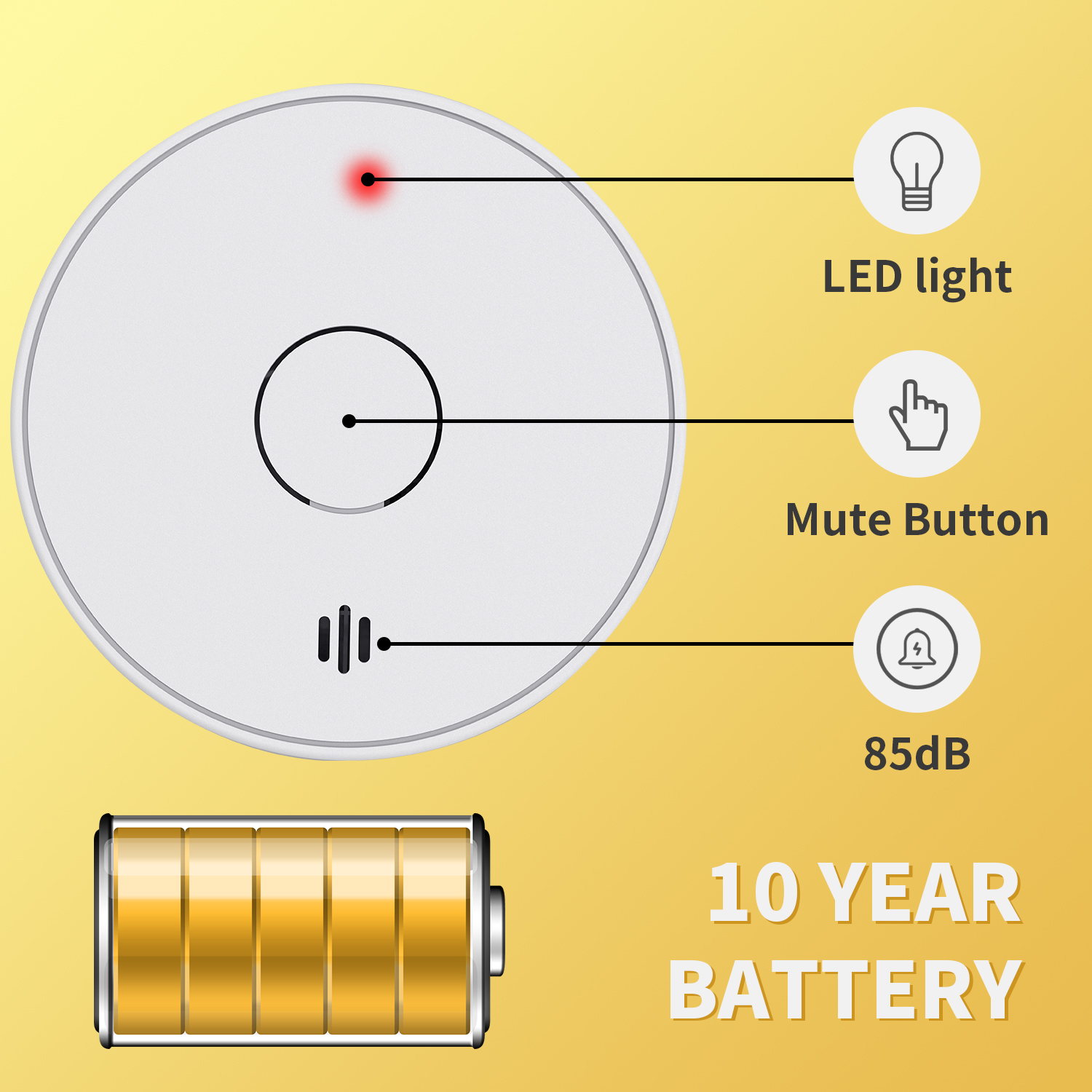 V-Come Standalone Smoke Alarms - огляд і ціна Smoke Detector Interconnected